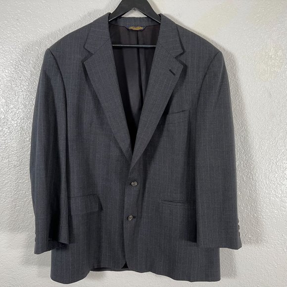 Brooks Brothers Grey Pinstripe Wool Blazer 2 Button Men's Size 44 - Picture 2 of 6